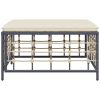 Fotpall med dyna för trädgården beige konstrotting vidaXL – miniatyr 3