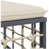 Fotpall med dyna för trädgården beige konstrotting vidaXL – miniatyr 5