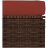 Fotpall med dyna för trädgården brun 70x70x30 cm konstrotting vidaXL – miniatyr 4