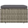 Fotpall med dyna för trädgården grå 55x55x30 cm konstrotting vidaXL – miniatyr 5