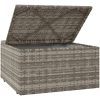 Fotpall med dyna för trädgården grå 55x55x30 cm konstrotting vidaXL – miniatyr 6