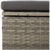 Fotpall med dyna för trädgården grå 55x55x30 cm konstrotting vidaXL – miniatyr 8