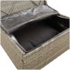 Fotpall med dyna för trädgården grå 55x55x30 cm konstrotting vidaXL – miniatyr 9