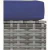 Fotpall med dyna för trädgården grå 70x70x30 cm konstrotting vidaXL – miniatyr 4