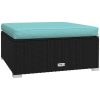 Fotpall med dyna konstrotting svart 70x70x30 cm vidaXL – miniatyr 2