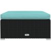 Fotpall med dyna konstrotting svart 70x70x30 cm vidaXL – miniatyr 3