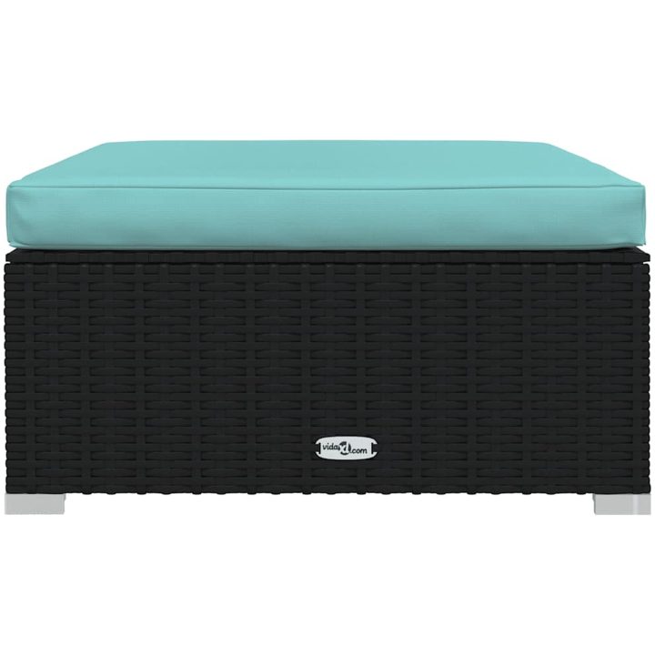 Fotpall med dyna konstrotting svart 70x70x30 cm vidaXL – bild 3