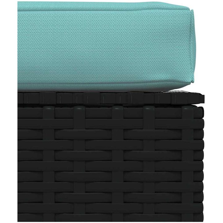 Fotpall med dyna konstrotting svart 70x70x30 cm vidaXL – bild 4