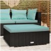 Fotpall med dyna konstrotting svart 70x70x30 cm vidaXL – miniatyr 1