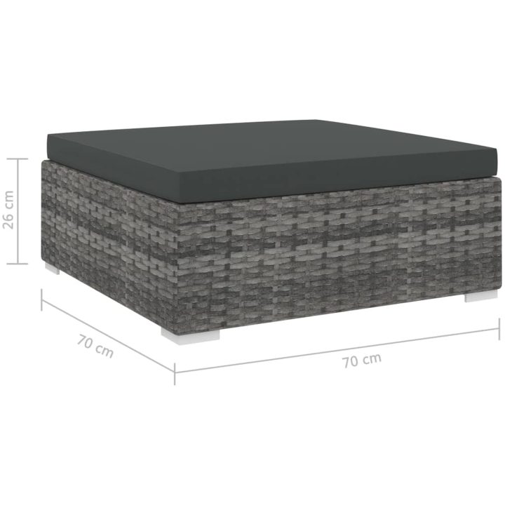 Fotpall till modulsoffa 1 st med dyna konstrotting grå vidaXL – bild 4