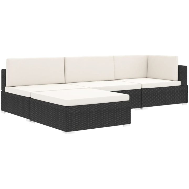 Fotpall till modulsoffa 1 st med dyna konstrotting svart vidaXL – bild 11