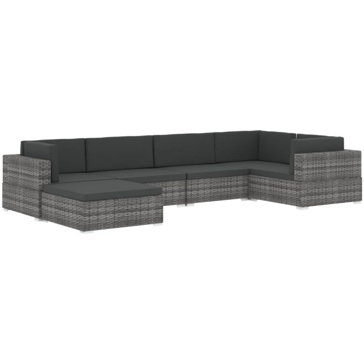 Fotpall till modulsoffa 1 st med dyna konstrotting svart vidaXL – bild 8