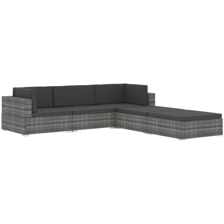 Fotpall till modulsoffa 1 st med dyna konstrotting svart vidaXL – bild 9