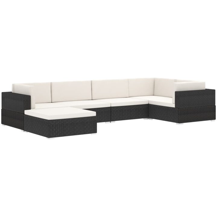 Fotpall till modulsoffa 1 st med dyna konstrotting svart vidaXL – bild 10