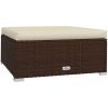 Fotpall till modulsoffa med dyna konstrotting brun 70x70x30 cm vidaXL – miniatyr 2
