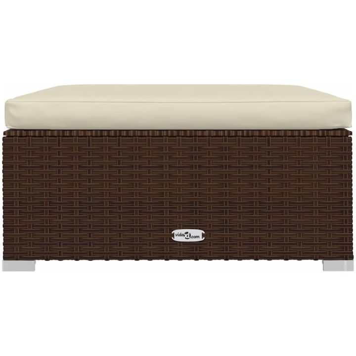 Fotpall till modulsoffa med dyna konstrotting brun 70x70x30 cm vidaXL – bild 3