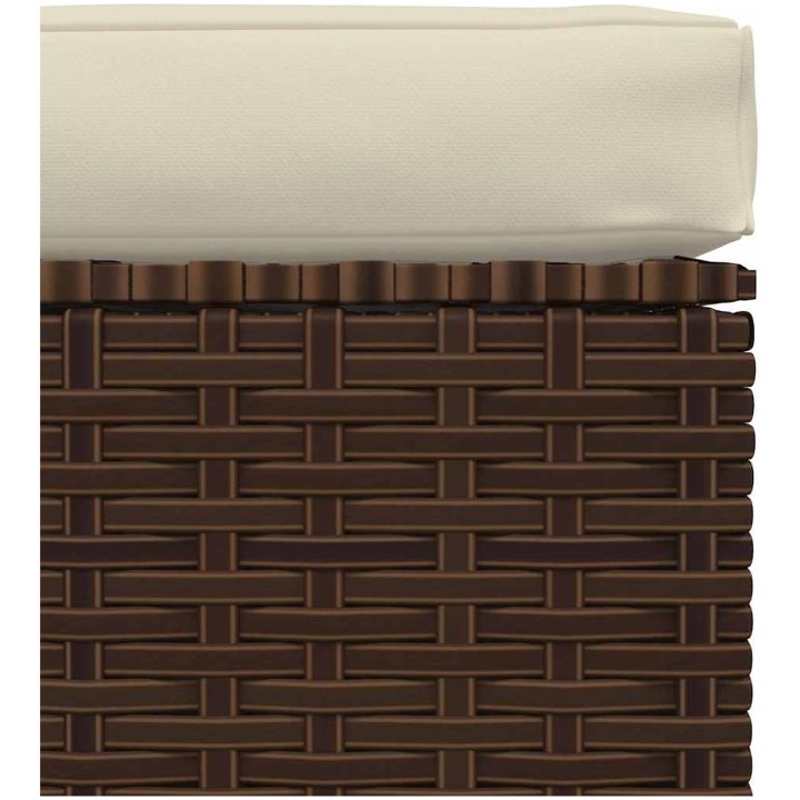 Fotpall till modulsoffa med dyna konstrotting brun 70x70x30 cm vidaXL – bild 4