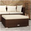 Fotpall till modulsoffa med dyna konstrotting brun 70x70x30 cm vidaXL – miniatyr 1