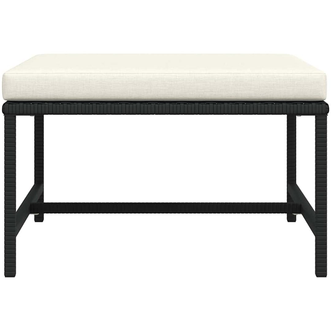 Fotpall till modulsoffa med dyna svart konstrotting vidaXL – bild 4