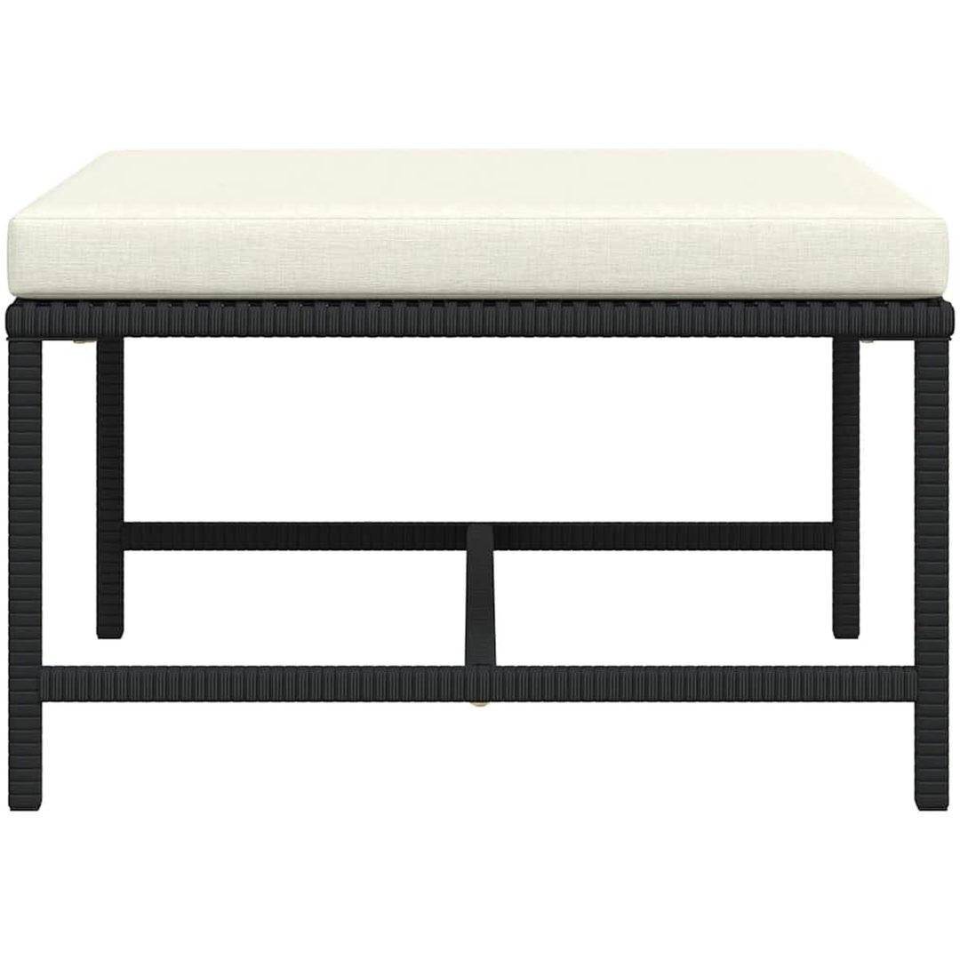 Fotpall till modulsoffa med dyna svart konstrotting vidaXL – bild 5