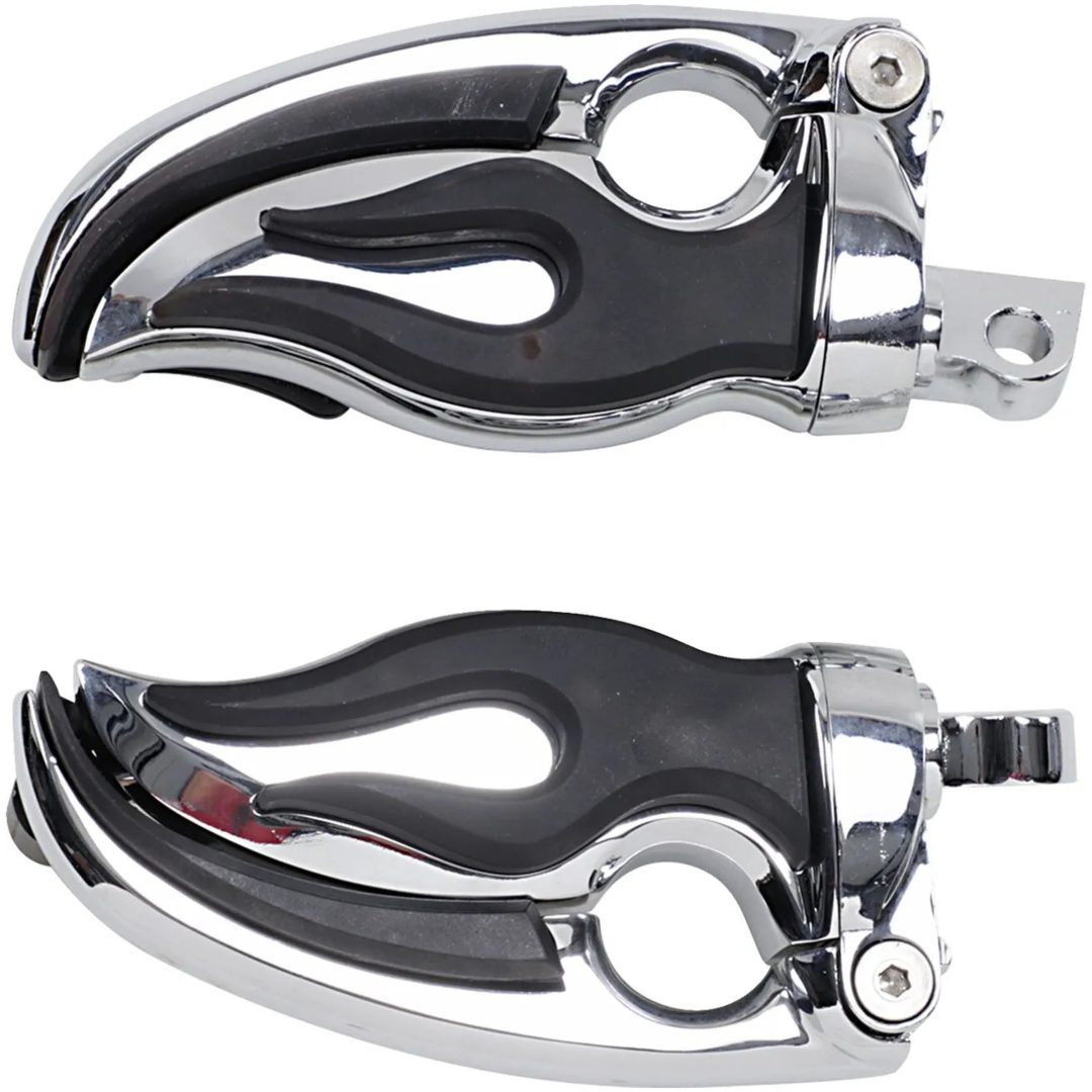 Fotpinnar Flamin Switchblade Svart/Krom KURYAKYN För TAPERED Adapters