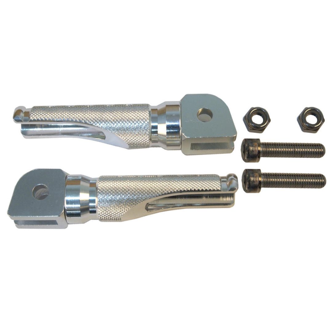 Fotpinnar Slash-Cut Silver Emgo FOOTPEGS SLASH-CUT SILVER