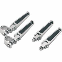 Fotpinne med gummilägg Svart Krom Polerad DRAG SPECIALTIES