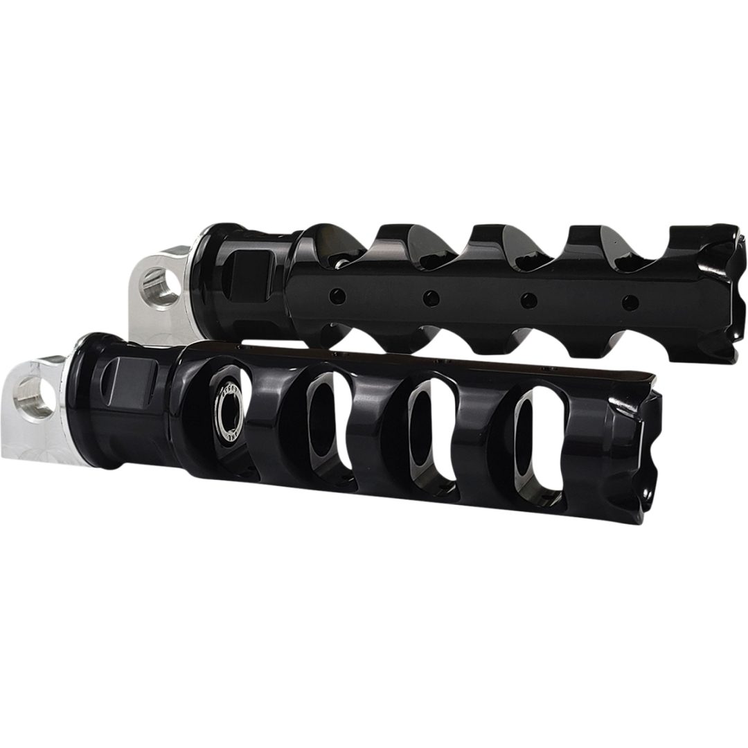 Fotpinnsset Muzzle Brake Fällbara Svart ACCUTRONIX Fotpinnar