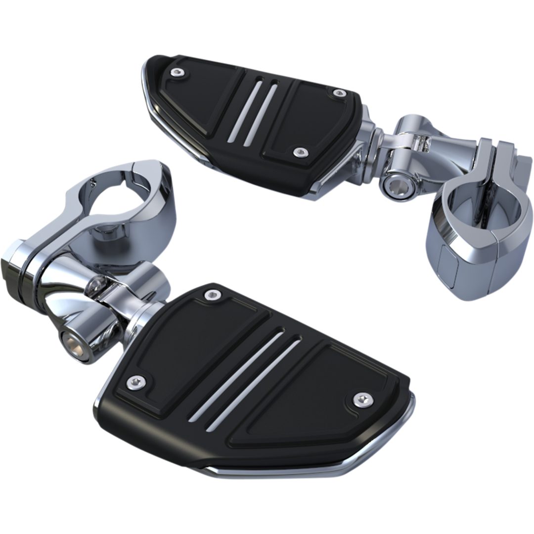 Fotplattor Mini Twin Rail Svart Krom CIRO