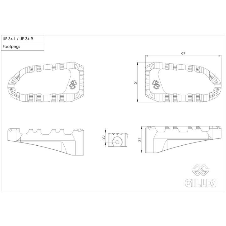 Fotstöd Kit Stål Svart GILLES TOOLING – bild 3