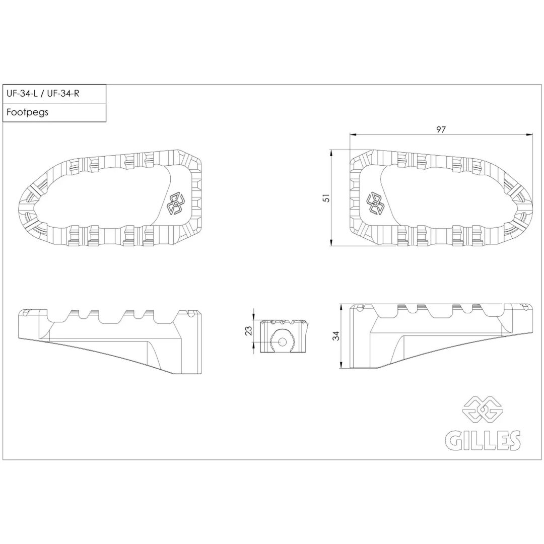 Fotstöd Kit Stål Svart GILLES TOOLING – bild 3
