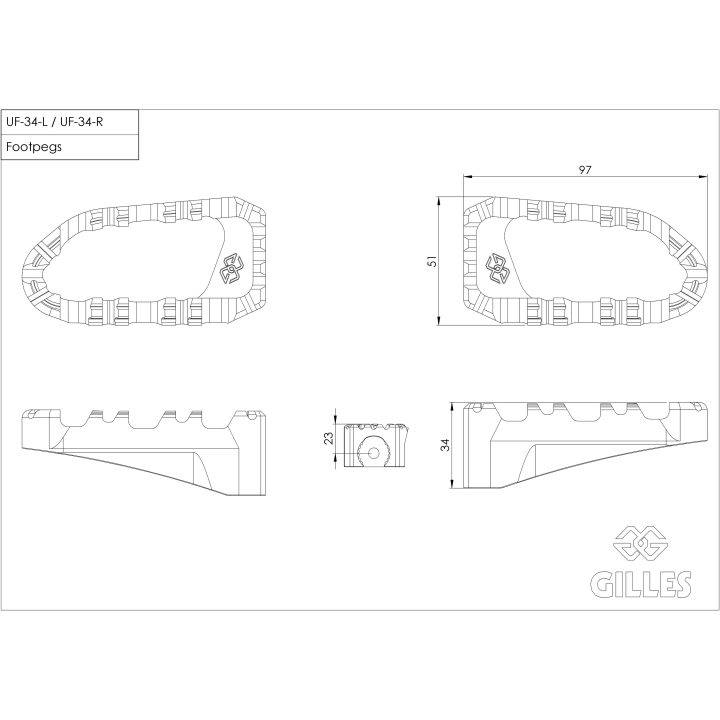 Fotstöd Pro-x Enduro Svart GILLES TOOLING – bild 7