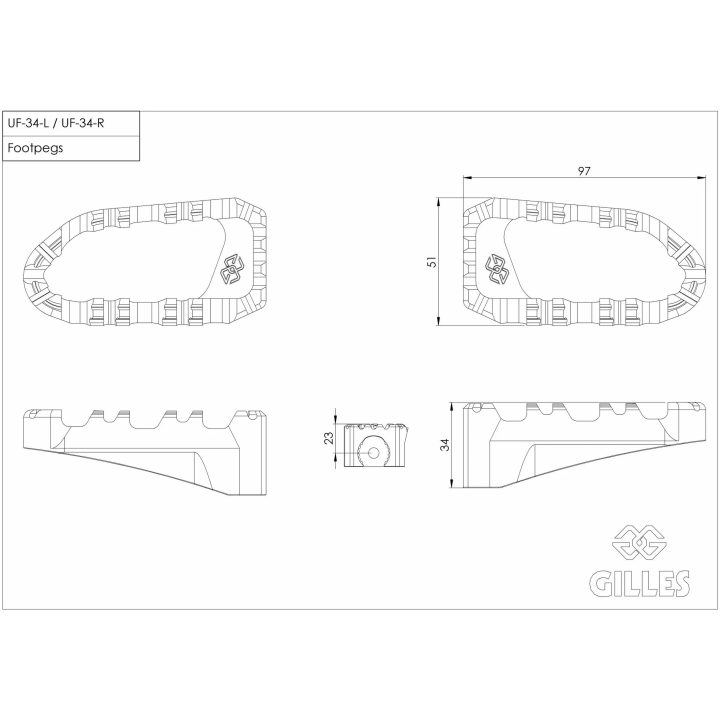 Fotstöd Pro-x Enduro Svart GILLES TOOLING – bild 4