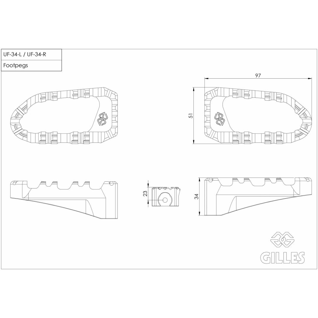 Fotstöd Pro-x Enduro Svart GILLES TOOLING – bild 3