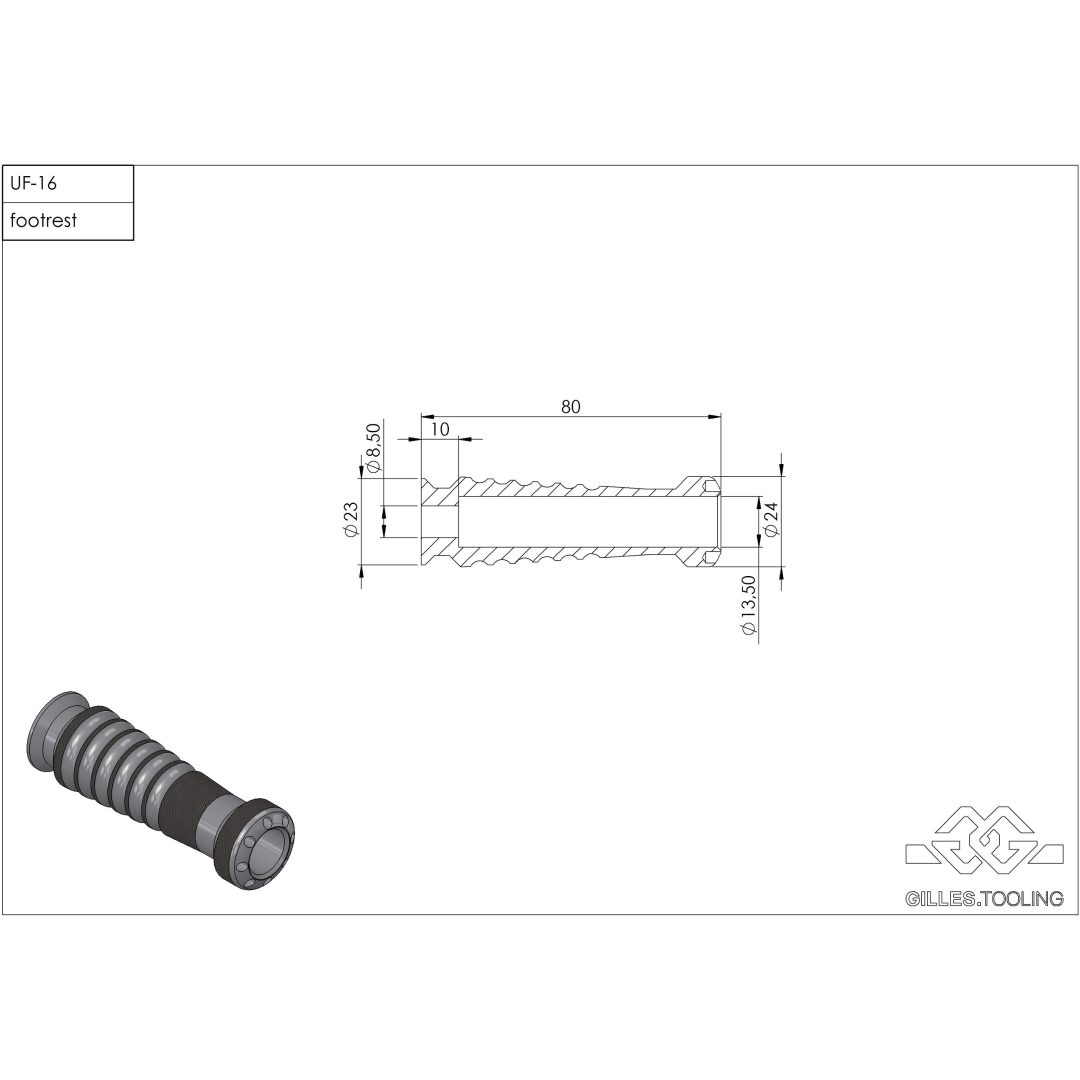 Fotstöd Uf16 Svart GILLES TOOLING – bild 2