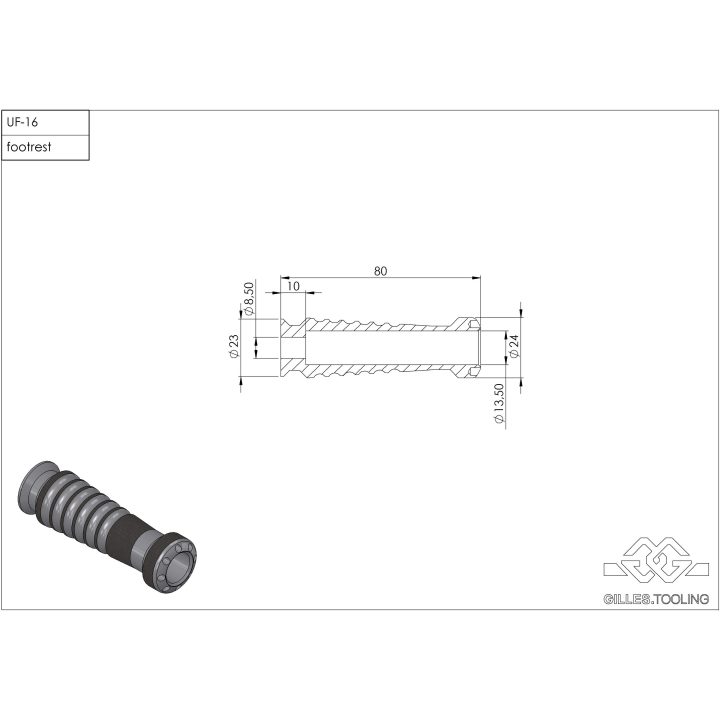 Fotstöd Uf16 Svart GILLES TOOLING – bild 2