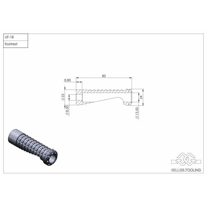 Fotstöd Uf18 Svart GILLES TOOLING Fotpinnar – bild 3