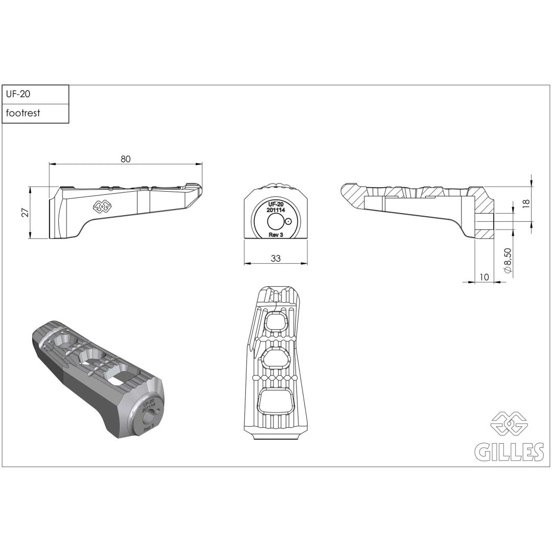 Fotstöd Uf20 Svart GILLES TOOLING