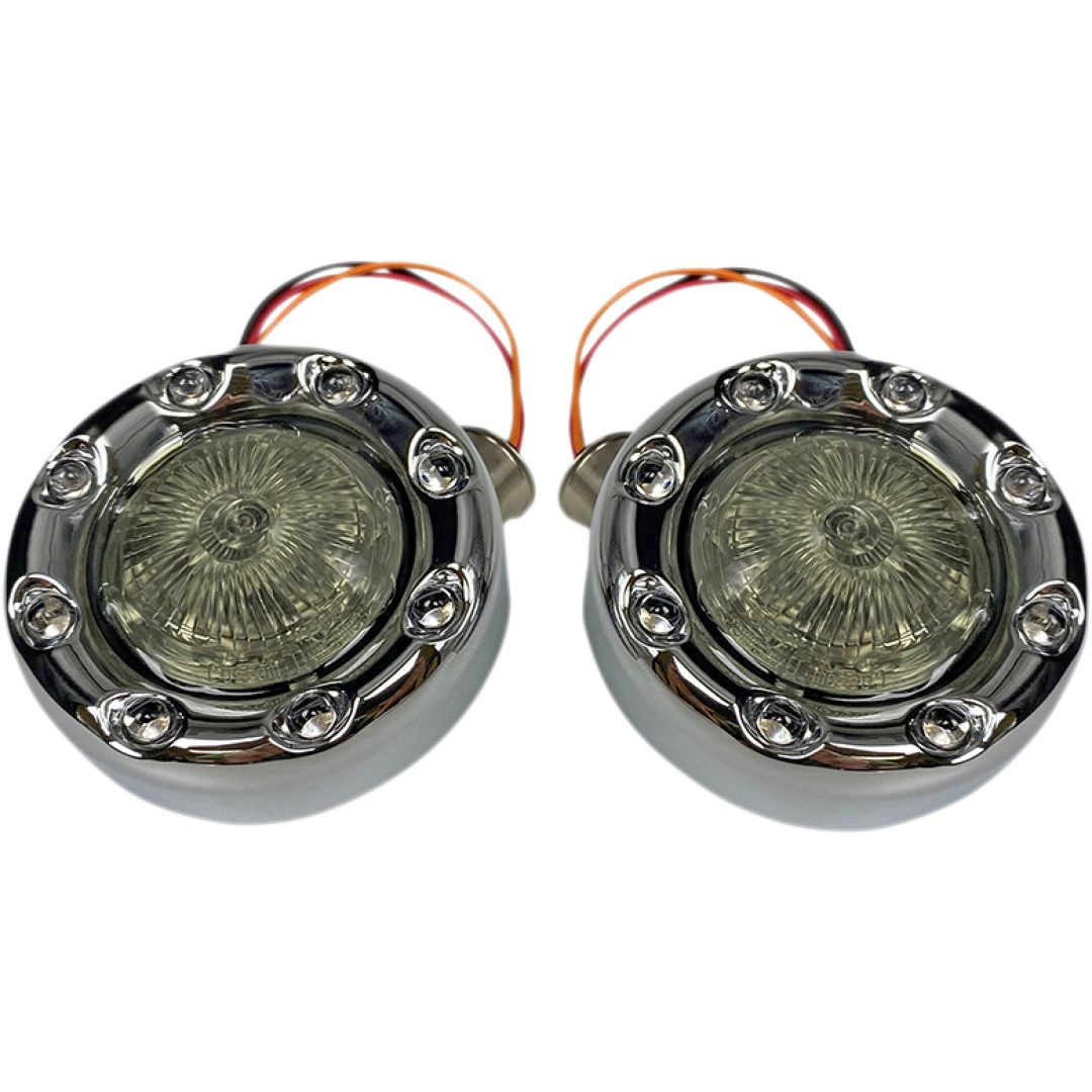 Framblinkers Probeam® Bullet Ringz™ 1157 Rökfärgad/Krom CUSTOM DYNAMICS Blinkers