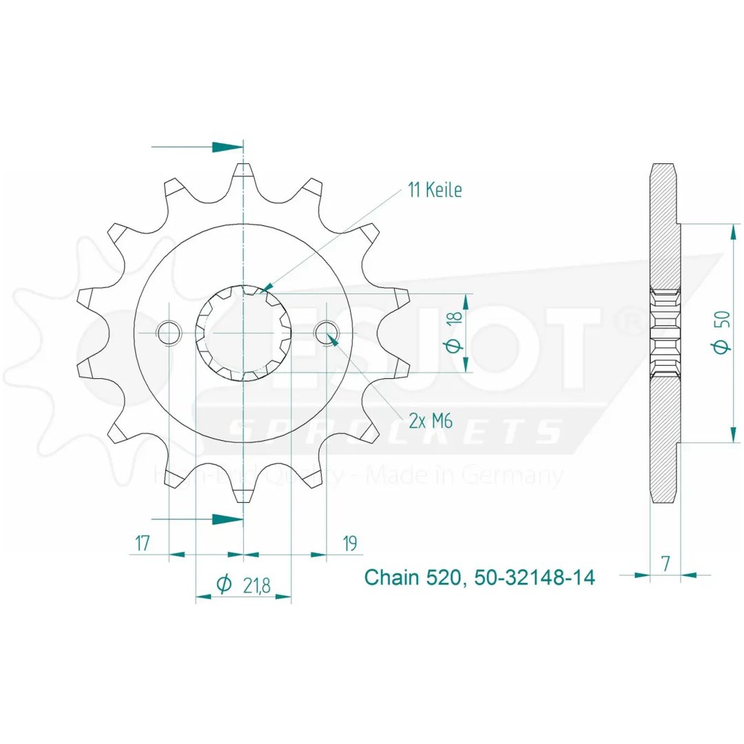 Framdrev 520 14T ESJOT – bild 2