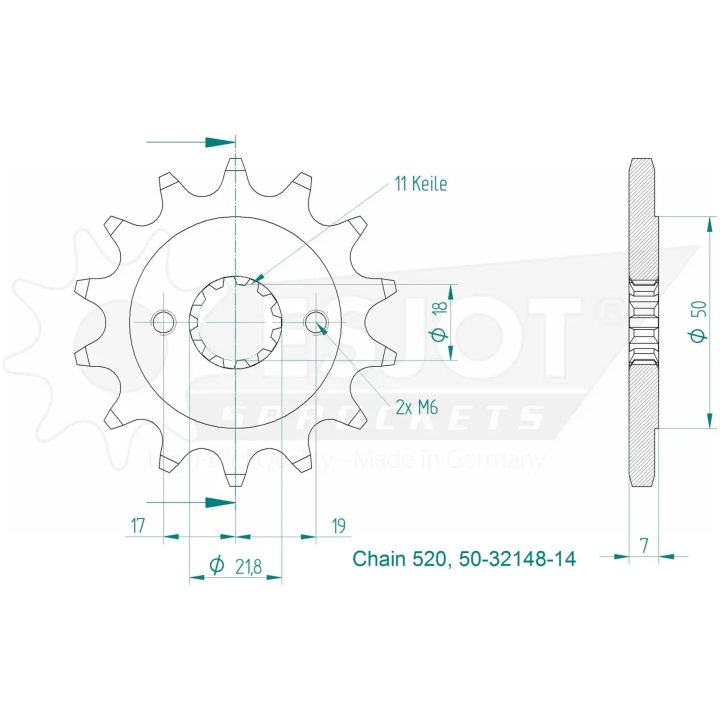 Framdrev 520 14T ESJOT – bild 2