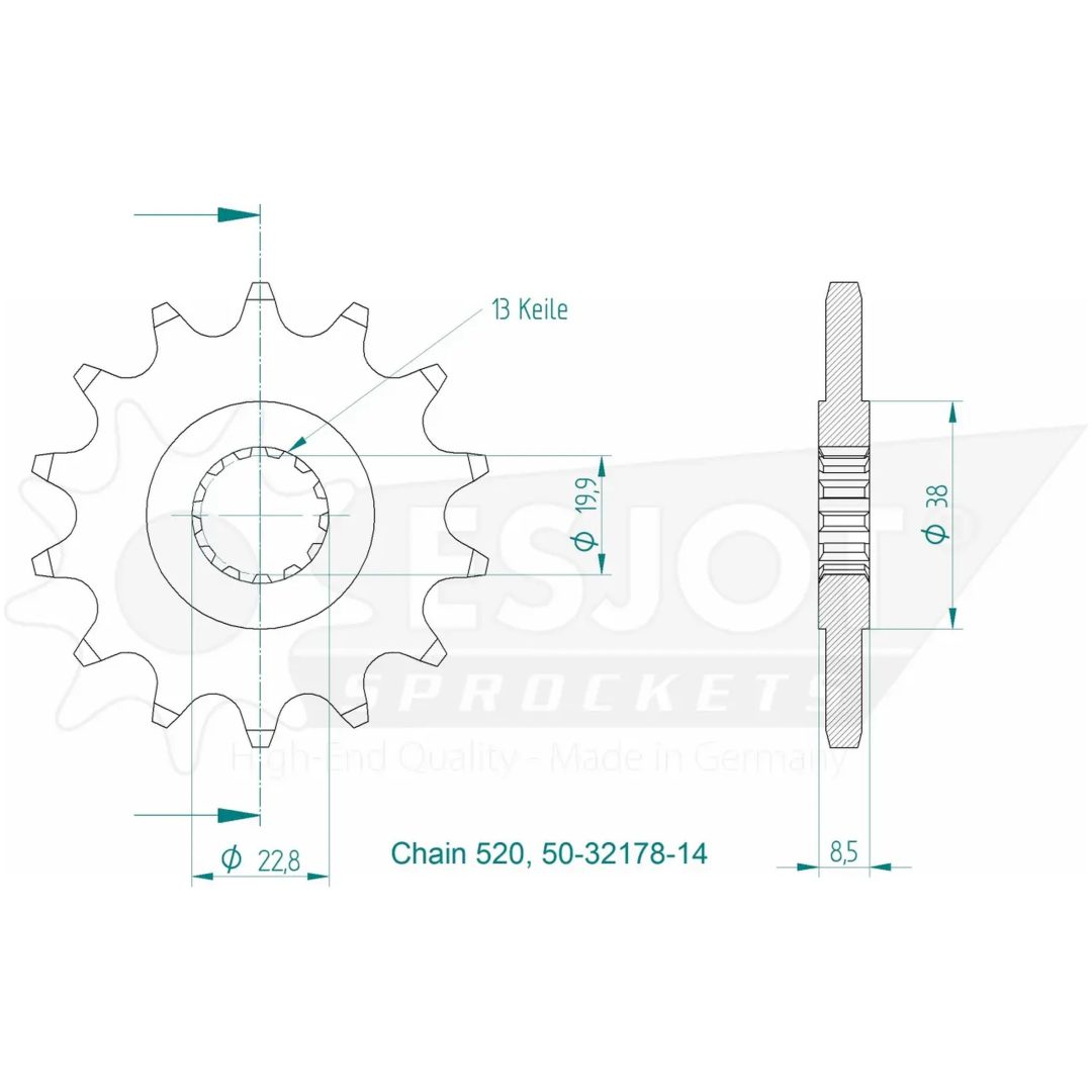 Framdrev 520 14T ESJOT – bild 2