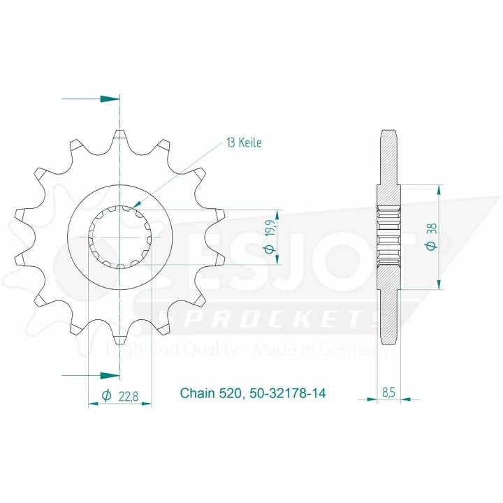 Framdrev 520 14T ESJOT – bild 2