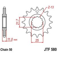 Framdrev Ljudlöst 580 530 JT SPROCKETS