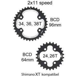Framdrev MTBgear Svart Silver BBB