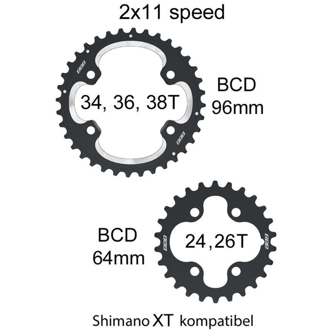 Framdrev MTBgear Svart Silver BBB