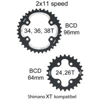 Framdrev MTBgear Svart Silver BBB