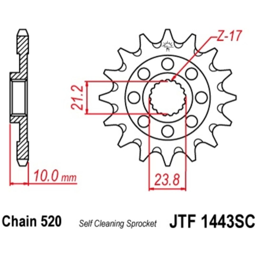 Framdrev Självrensande JT 13 kugg – bild 2