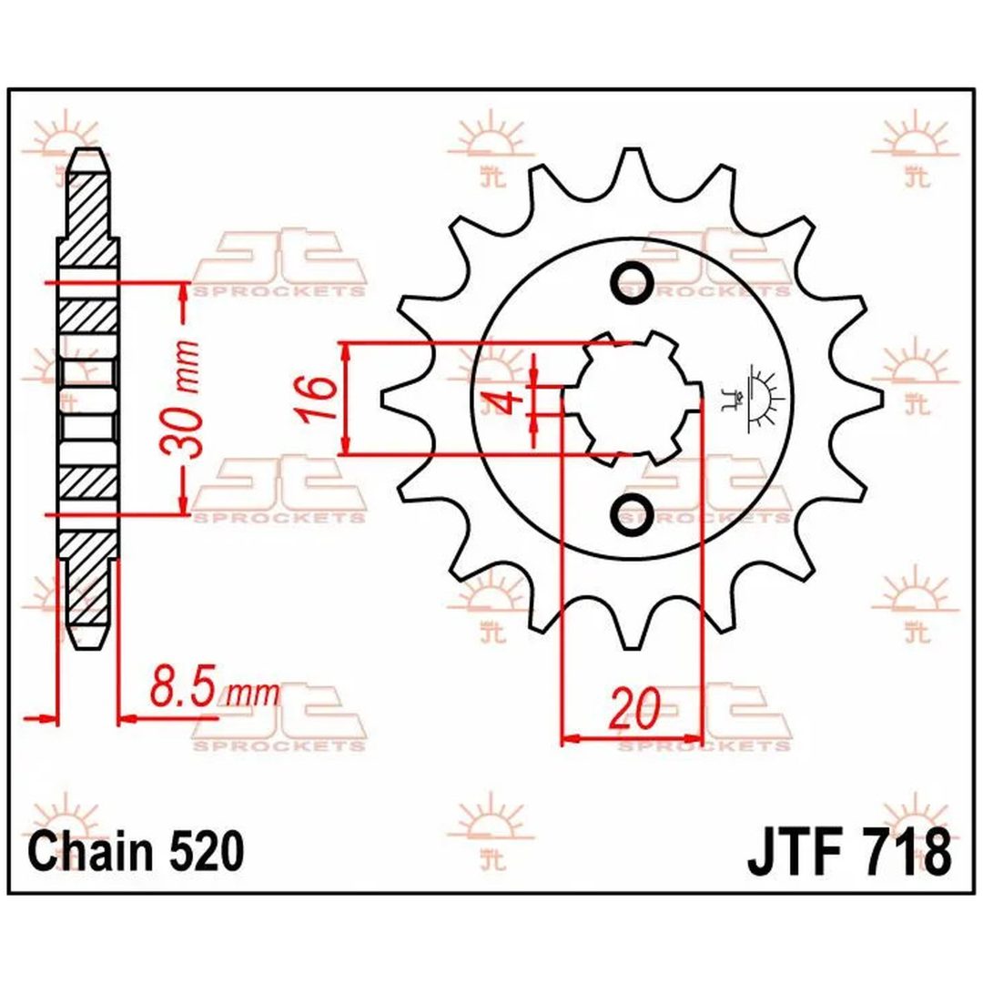 Framdrev Stål JT 12 kugg / 520 – bild 3