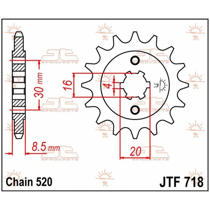 Framdrev Stål JT 12 kugg / 520 – bild 3